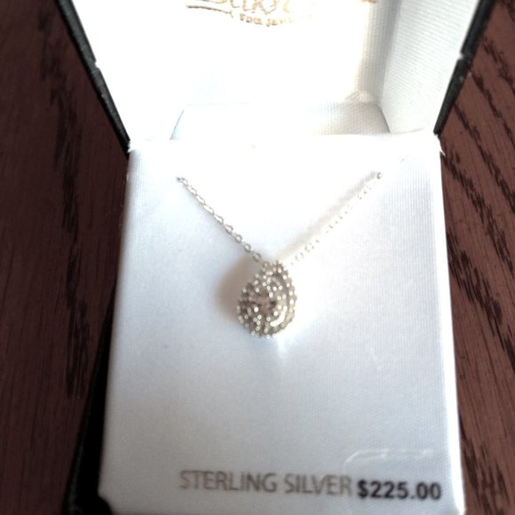 *PD* 1/4 ct. t.w. Pear Shape Diamond Pendant Necklace with 18"  in Sterling - Picture 4 of 5